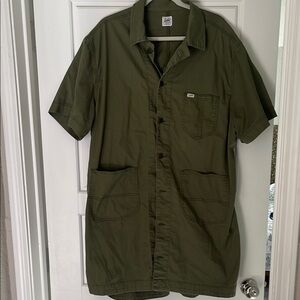 Levi's Olive Green Button-Up Shirt Dress